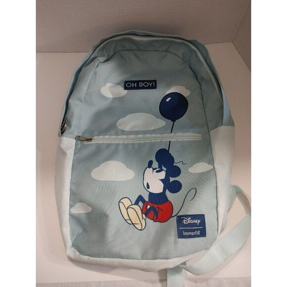 Disney Mickey Mouse Oh Boy! Loungefly Backpack Two Tone Blue - Picture 1 of 11